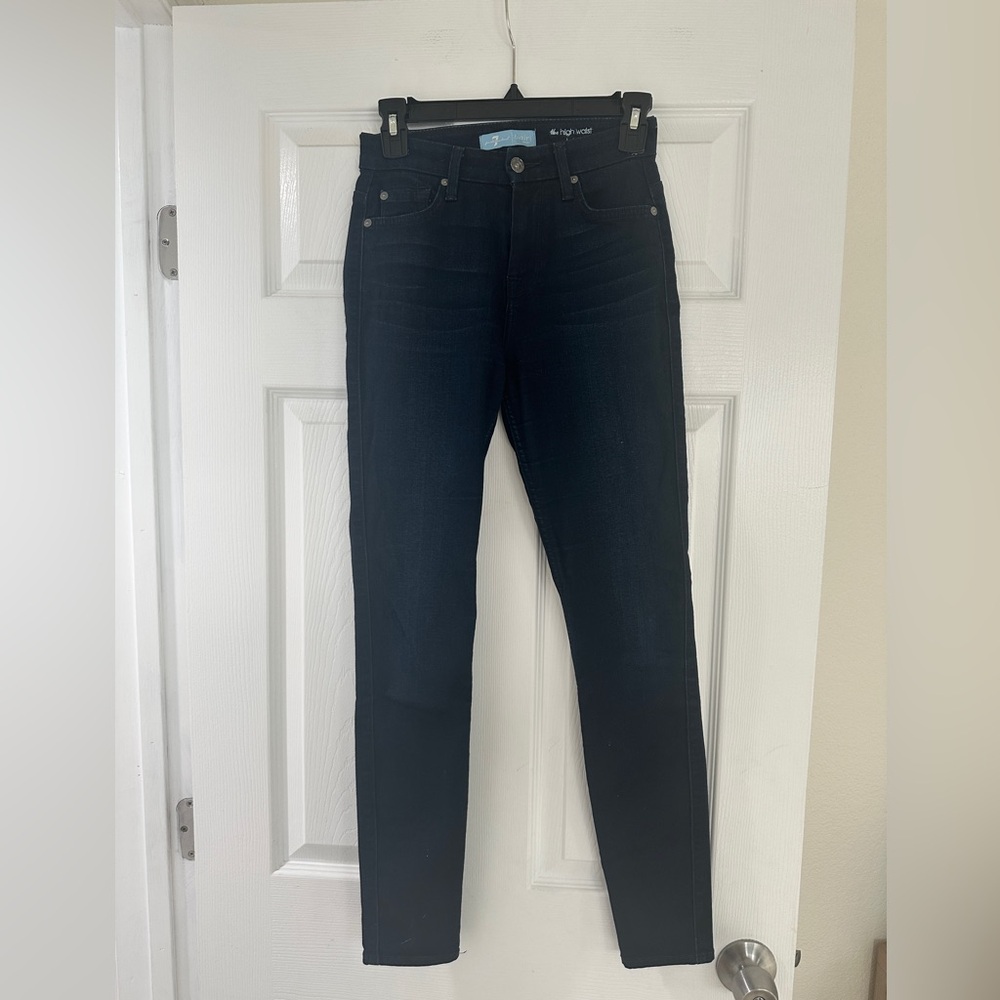 7 For All Mankind Deep Indigo Skinny Jeans
